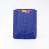 Protège-Passeport en Cuir - Python Bleu