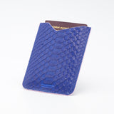 Protège-Passeport en Cuir - Python Bleu