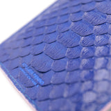 Protège-Passeport en Cuir - Python Bleu