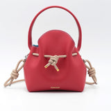 Mini Sac Seau Cuir - MINI BUCKET - Rouge