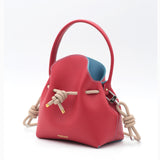 Mini Sac Seau Cuir - MINI BUCKET - Rouge