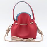 Mini Sac Seau Cuir - MINI BUCKET - Rouge