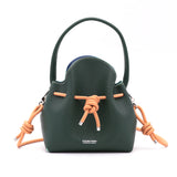 Mini Sac Seau Cuir - MINI BUCKET - Vert Sapin