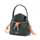 Mini Sac Seau Cuir - MINI BUCKET - Vert Sapin