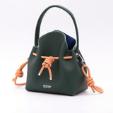 Mini Sac Seau Cuir - MINI BUCKET - Vert Sapin