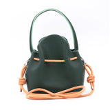 Mini Sac Seau Cuir - MINI BUCKET - Vert Sapin