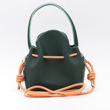 Mini Sac Seau Cuir - MINI BUCKET - Vert Sapin