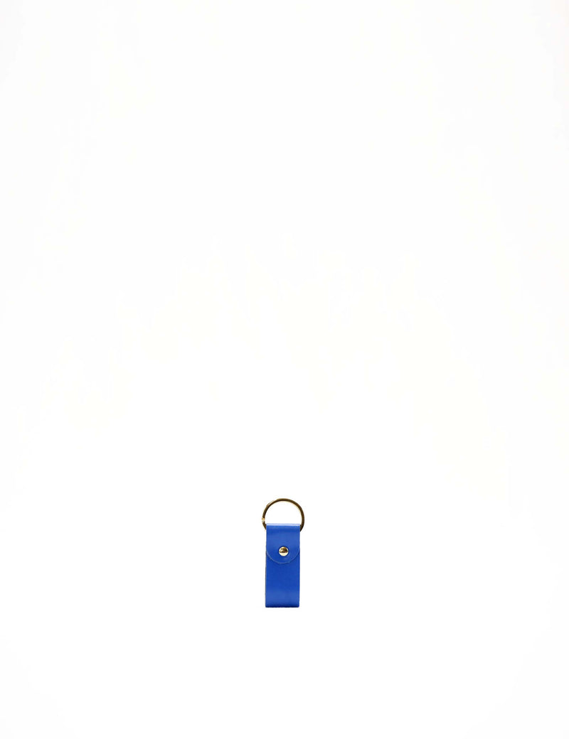 Porte-clés en cuir S - Bleu électrique