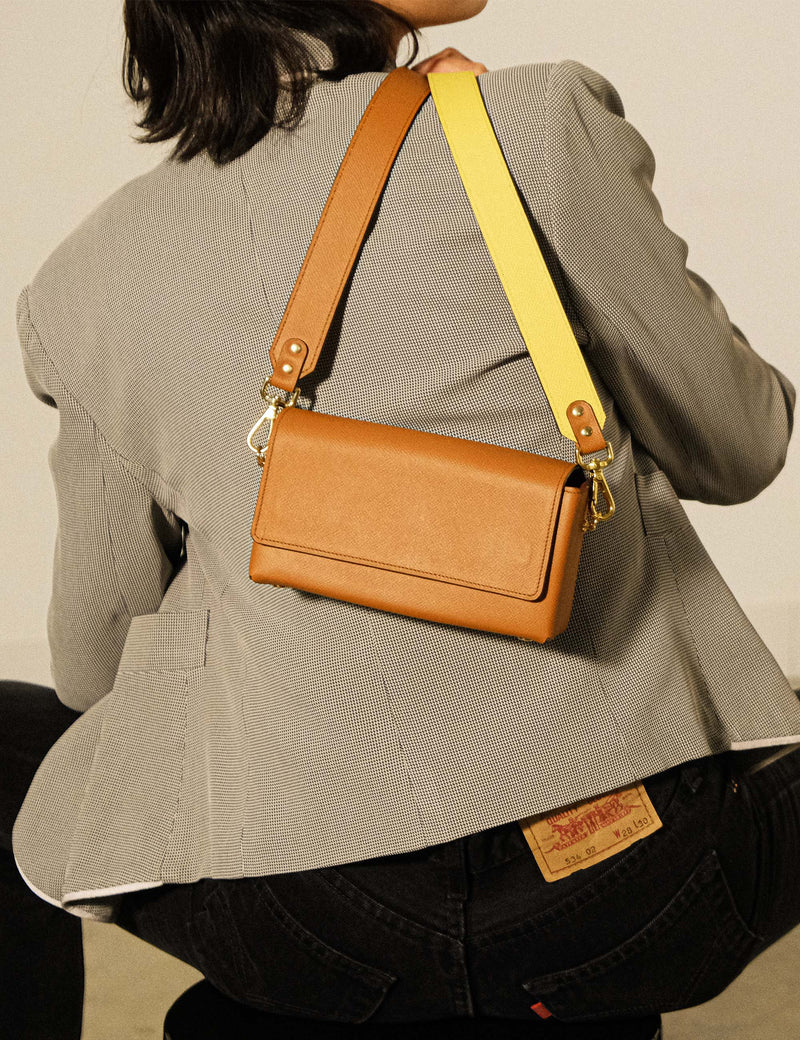 Sac Crossbody en cuir - GUMI TO GO CAMEL